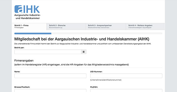 Anmeldung AIHK Mitgliedschaft, Ausgleichskasse